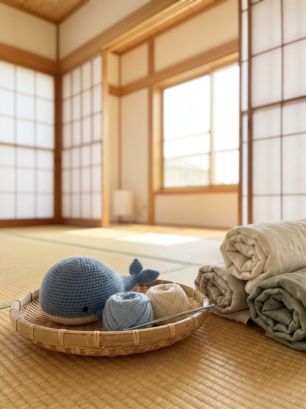 白と黒のぺんぎんのあみぐるみ