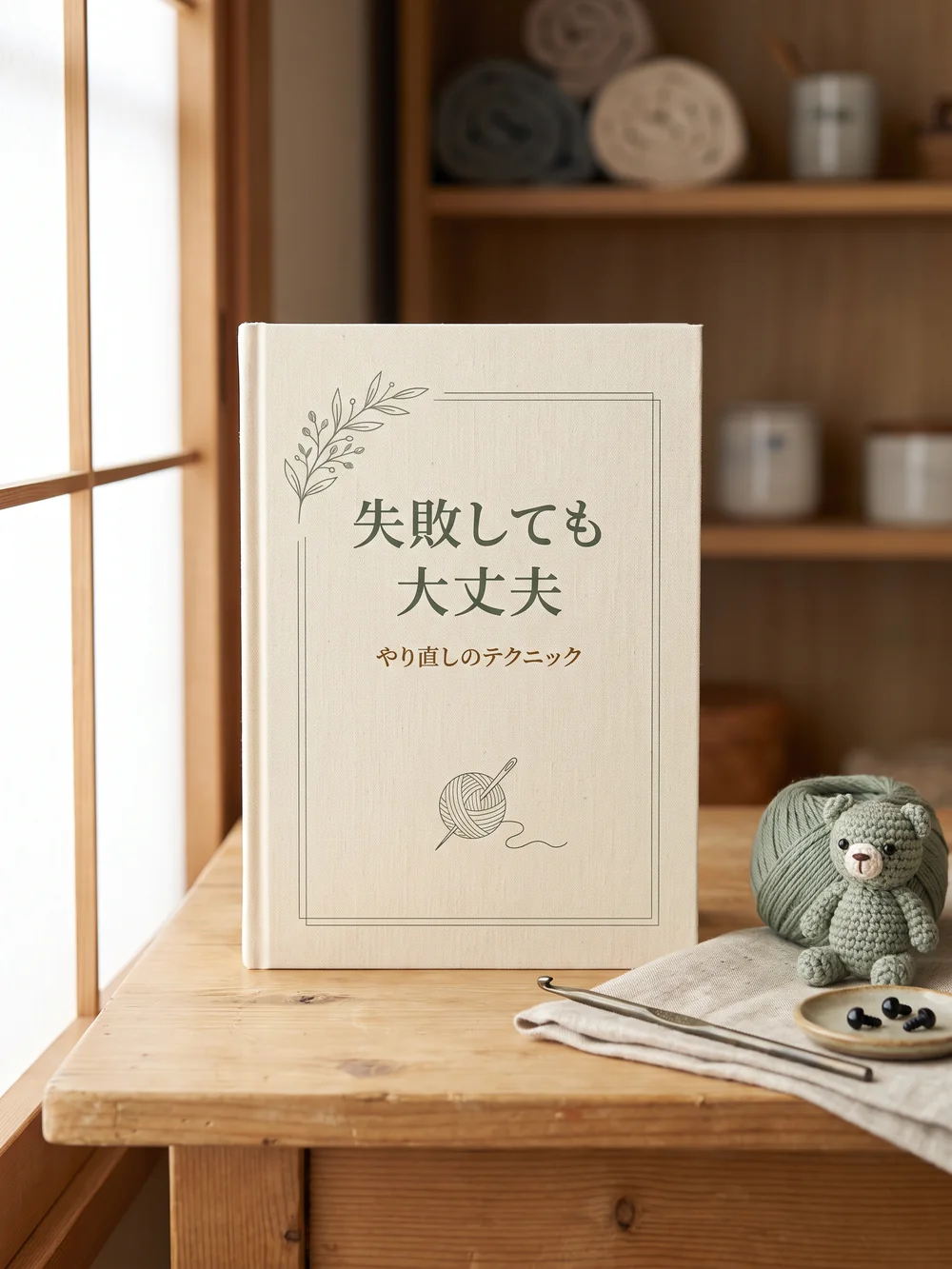 プレゼント1：失敗しても大丈夫：編み直しの手元