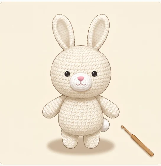うさぎのあみぐるみ：仕上がりイメージ